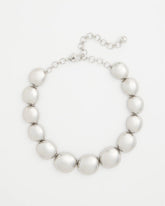 Silver Silver Pebble Collar Necklace