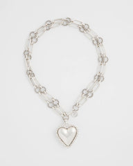 Silver Heart Twice As Nice Pendant Necklace