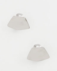 Silver Silver Fan Clip On Earrings