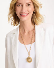 Gold Reversible Swan Pendant Necklace