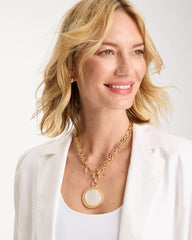 Gold Reversible Swan Pendant Necklace