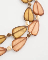 Neutral Neutral Double Strand Geo Necklace