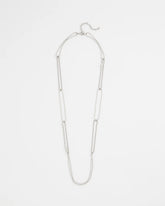 Silver Long Silver Ball Chain Single Strand