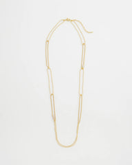 Gold Long Gold Ball Chain Single Strand
