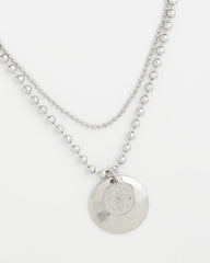 Silver Short Silver Ball Chain Pendant