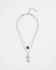 Neutral Short Double Strand Pendant