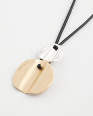 Mixed Metals Crinkle Mixed Metal Pendant