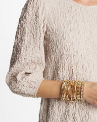 Gold Textured Circle Stretch Bracelet