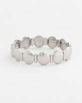Silver Silver Textured Circle Stretch Bracelet