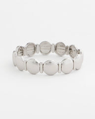 Silver Silver Textured Circle Stretch Bracelet