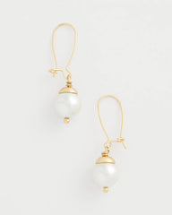Pearl Mixed Metal Stud Earrings