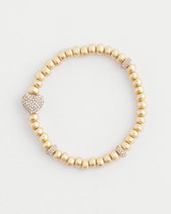 Gold Gold Heart Stretch Bracelet