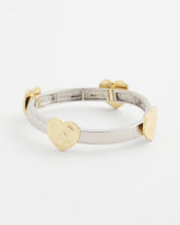 Mixed Metals Mixed Metal Heart Stretch Bracelet