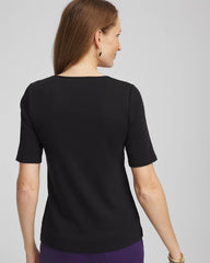 Black Pima Cotton Henley Tee