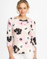 Sweet Blossom Printed Pima 3/4 Sleeve Tee