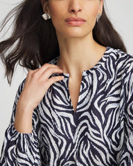 Passport Blue Zebra Waves Crinkle Top