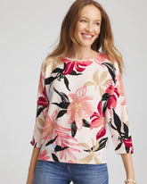 Folkloric Red Textured Tapered Dolman Top