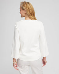 Ecru Soutache Stitch Top