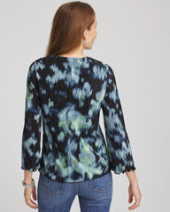 Black Bodre Flare Sleeve Top