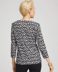 Black Pima Crewneck Button Tee