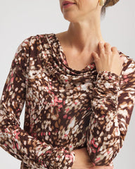 Cacao Touch of Cool™ Cowlneck Tee