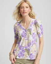 Alabaster Floral Slub Henley Tee