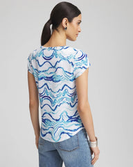 Alabaster Ocean Waves Cap Sleeve Dolman Tee