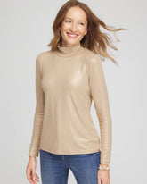 Champagne Fizz Touch of Cool™ Foil Mock Neck Layering Tee