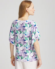 Gentle Lavender Touch of Cool™ Lily Handkerchief-Sleeve V-Neck Tee