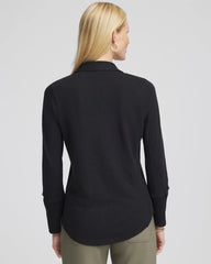 Black Collared Henley Shirt