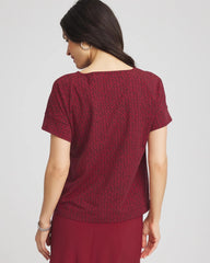 Russet Red Zenergy® UPF Geo-Print Dolman Top