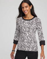 Black Pima Jewel Neck Contrast Tee