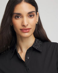 Black Tonal Jewels Poplin Shirt