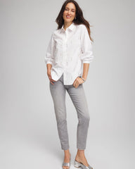 Alabaster Jeweled Poplin Shirt