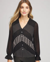 Black Georgette Polka Dot Blouse