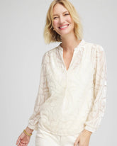 English Cream Cream Burnout Pullover Blouse