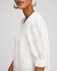 Ecru Chiffon Puff Sleeve Shirt