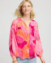 Crushed Berries Watercolor Classic Fit Chiffon Blouse
