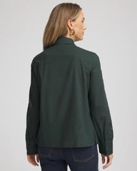 Darkest Spruce Lace Cotton Voile Shirt