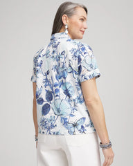 Lush Iris Butterfly Voile Short Sleeve Shirt