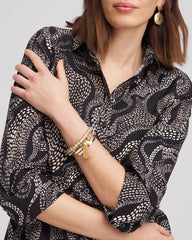 Black No Iron™ Sateen Swirls Print Shirt