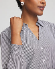 Black Poplin Stripe Shirt