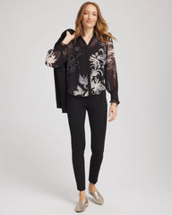 Black Georgette Flow Print Blouse