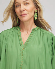 Salted Lime Braided Batwing Blouse