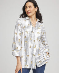Optic White No Iron™ Leopard Graphic Shirt