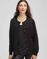 Black Ombré Rhinestone Cardigan