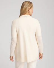 Cream Cashmere Pearl-Trim Cardigan