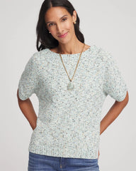 Blue Menthe Textured Dolman Pullover Sweater