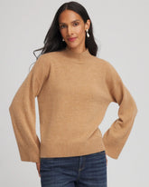 Camel Cashmere Mockneck Sweater