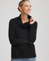 Black Cowlneck Long-Sleeved Sweater